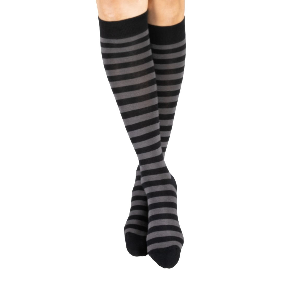 Smoke and Black Stripes Knee High Socks - ResirWrecked Costumes