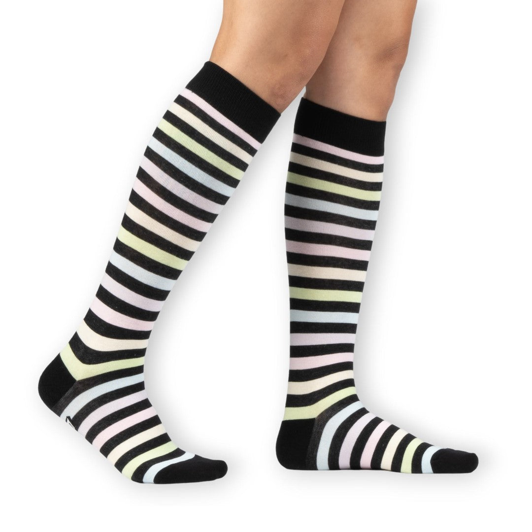 Pastel Rainbow Stripes Knee High Socks - ResirWrecked Costumes