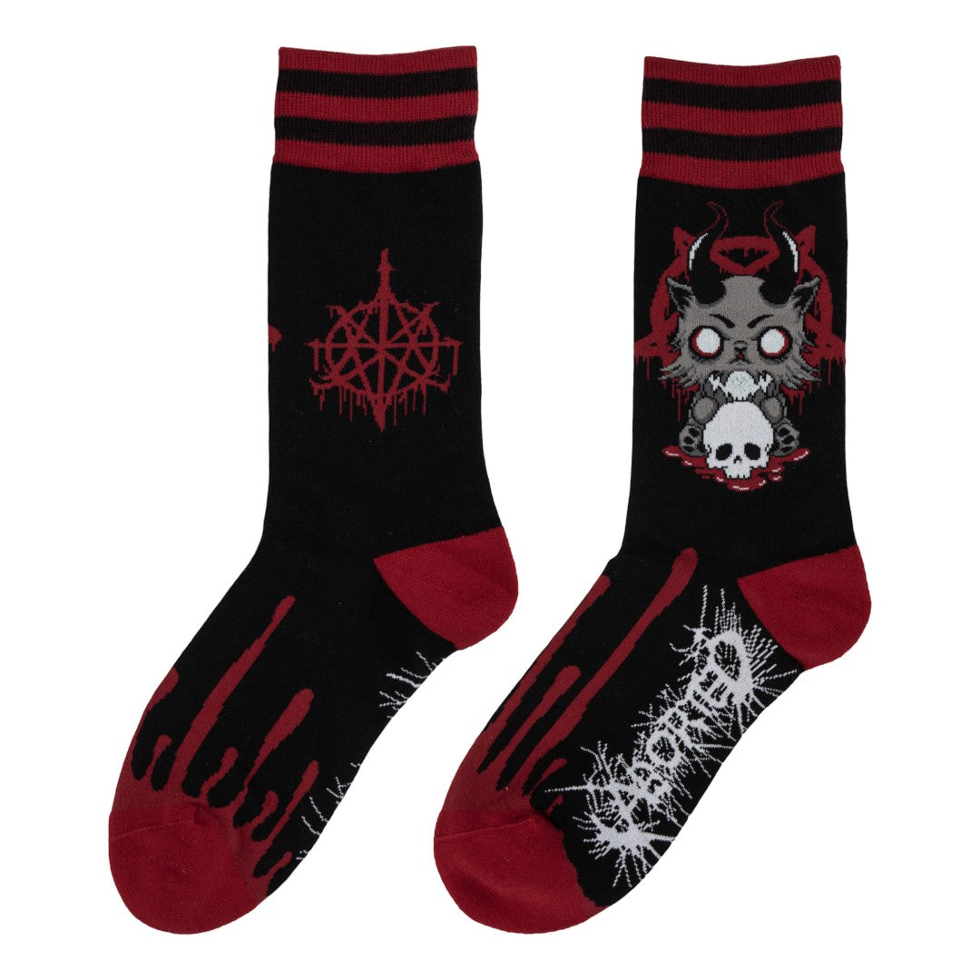 FootClothes x Aborted Death Kitty Crew Socks - ResirWrecked Costumes