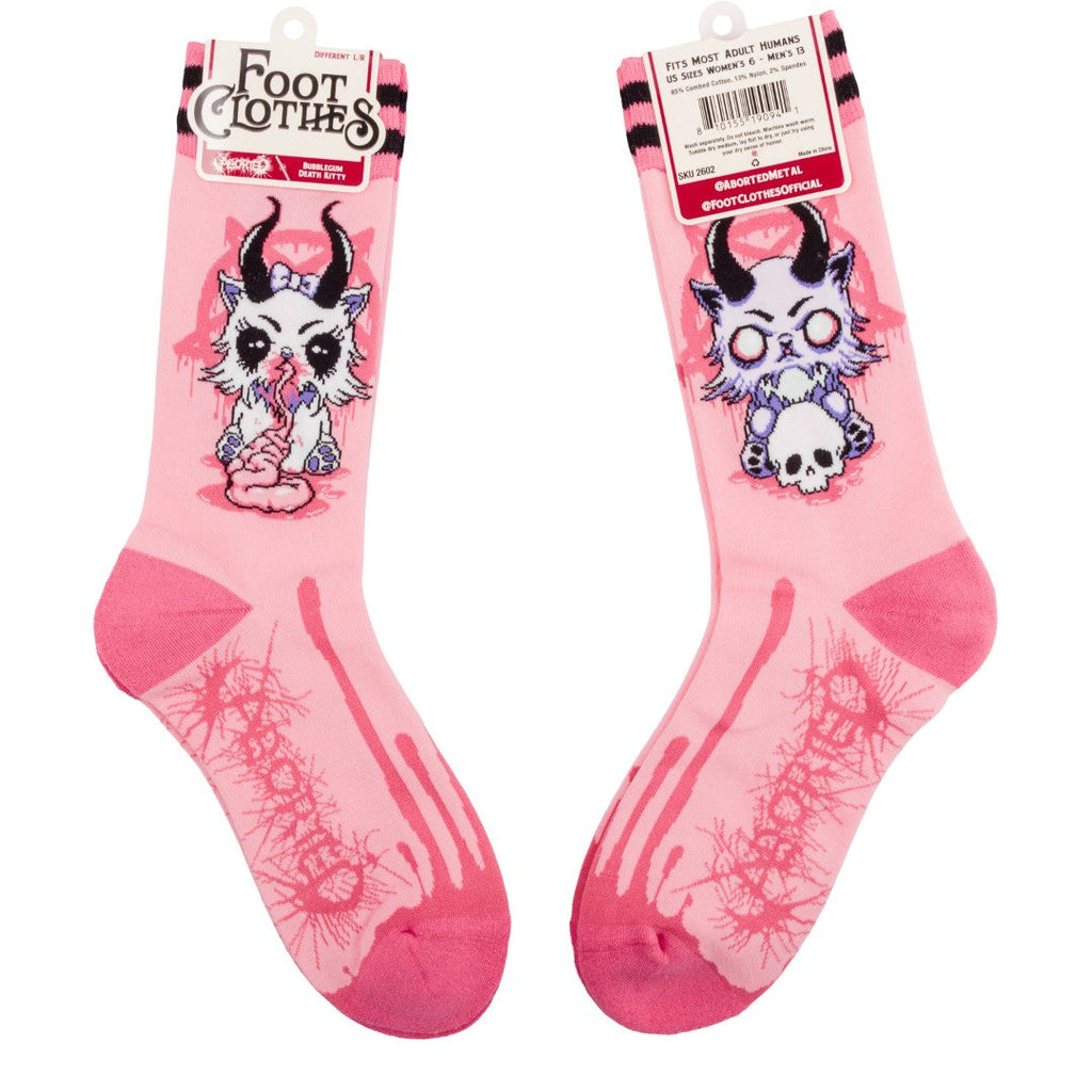 FootClothes x Aborted Bubblegum Death Kitty Crew Socks - ResirWrecked Costumes