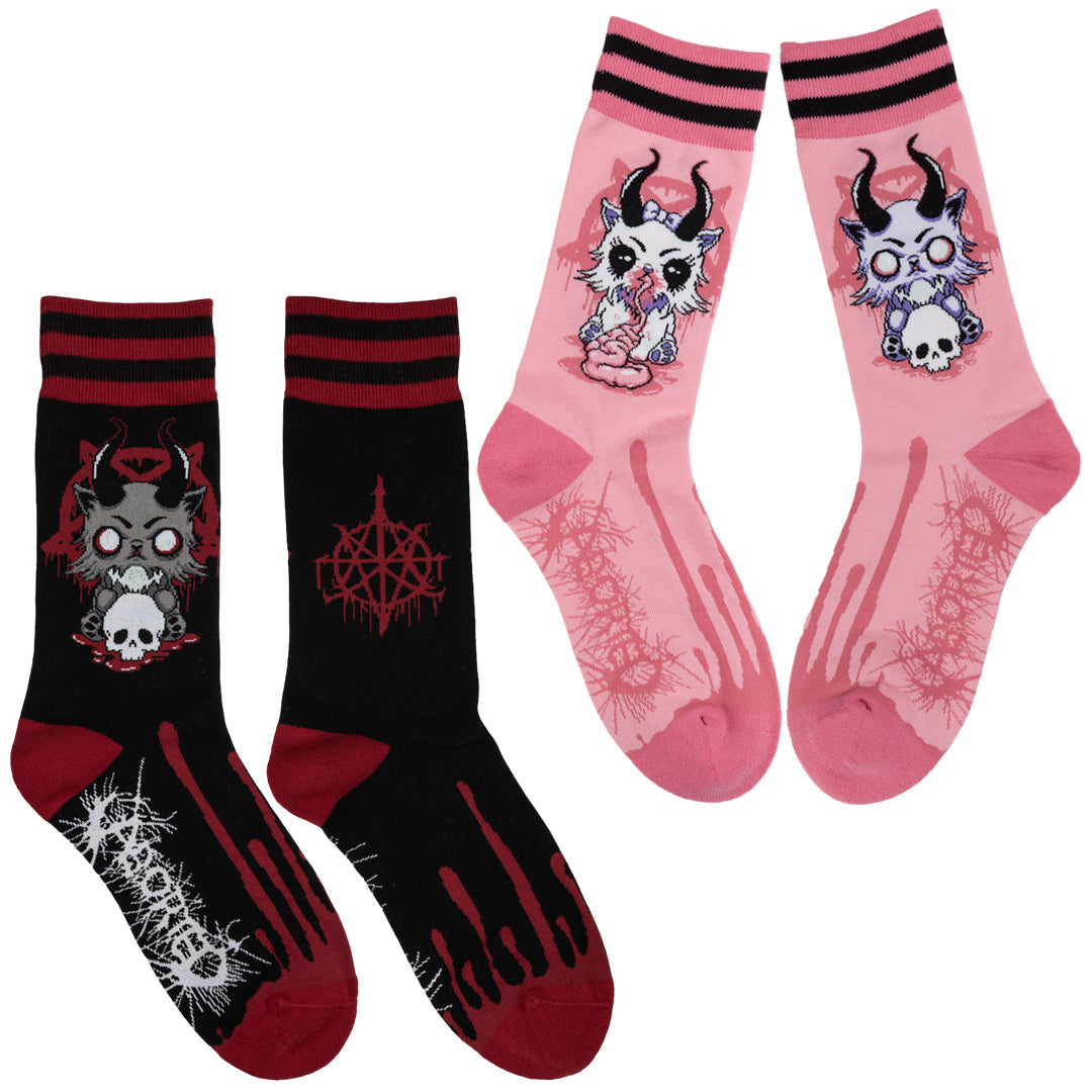 Two-design Super Cute Totally Normal Cats sock pack.
