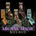 Arcane Magic five-design sock pack.