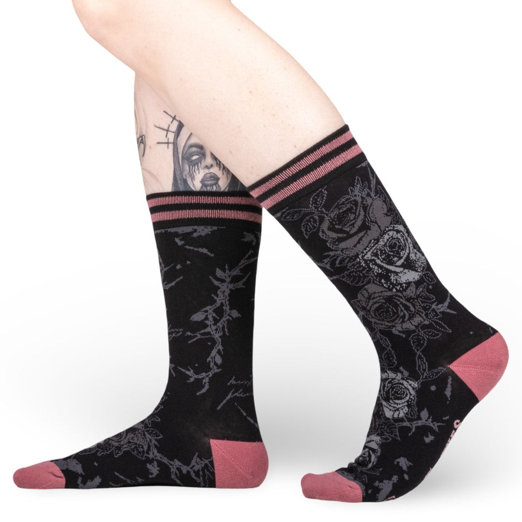 Eternal Roses crew socks.