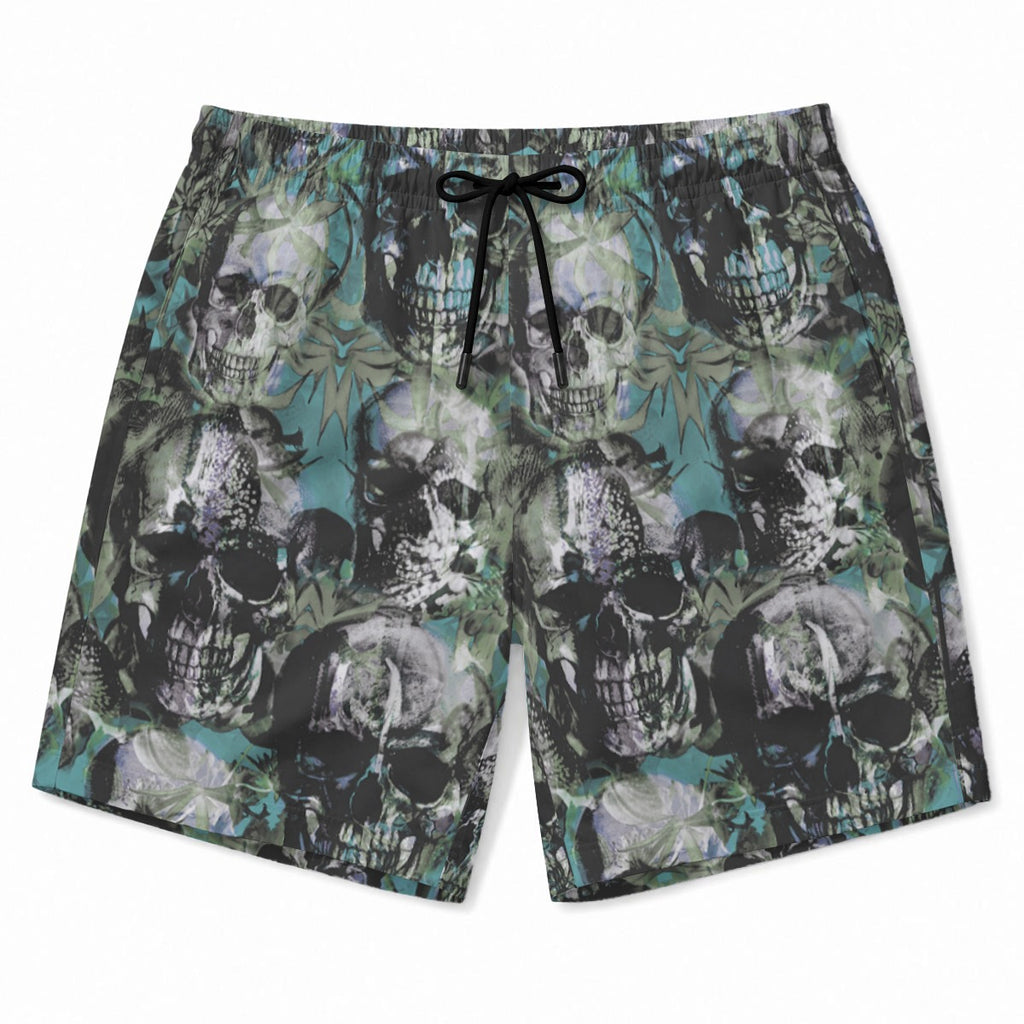 Punk Skulls Print Beach Shorts