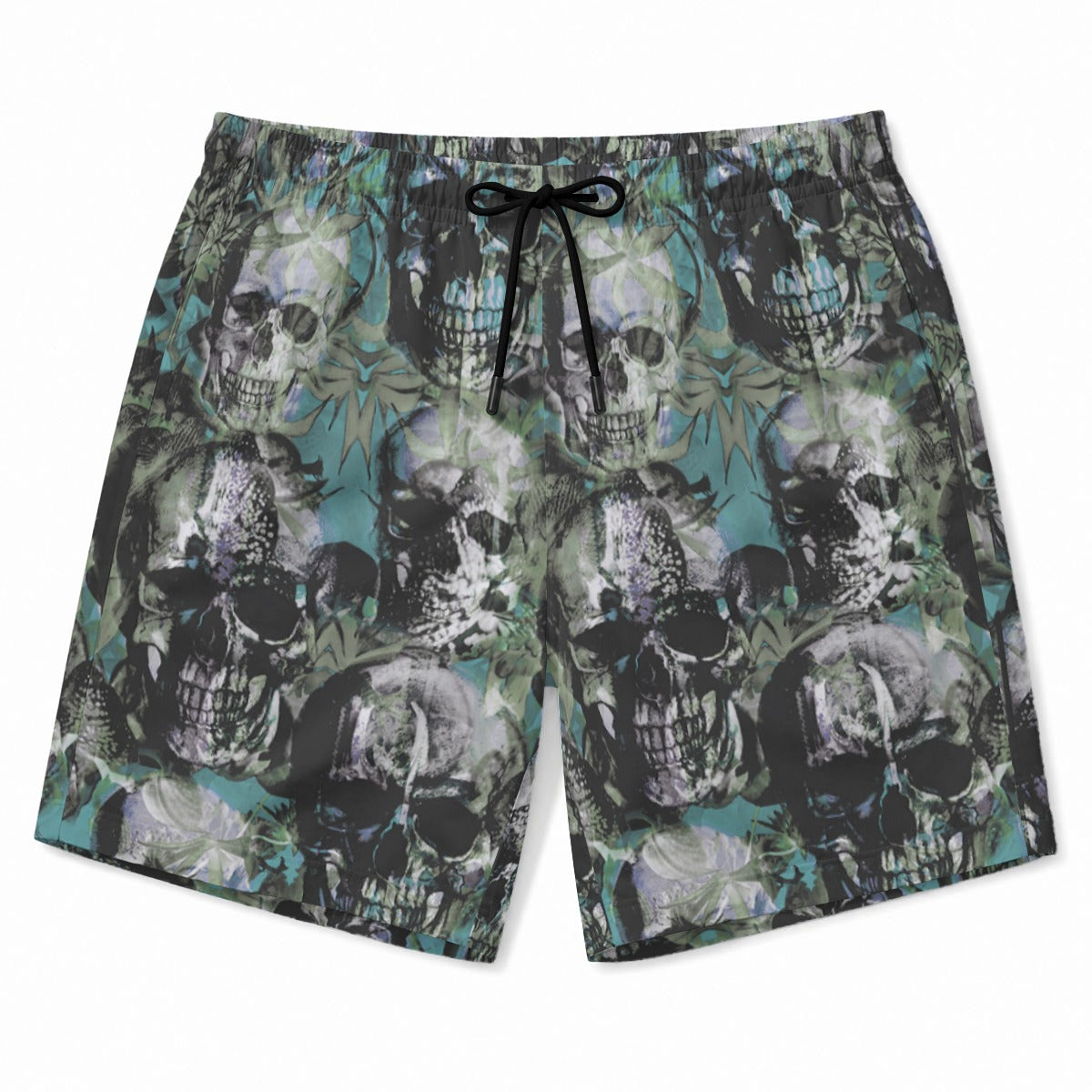 Punk Skulls Print Beach Shorts