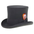 Charcoal wool top hat.