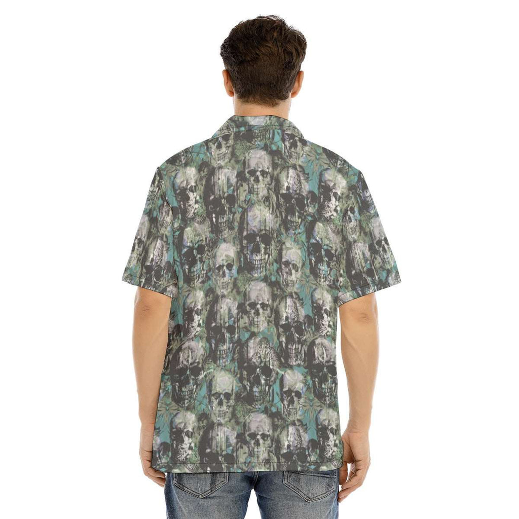 Punk Skulls Print Men’s Hawaiian Shirt - ResirWrecked Costumes