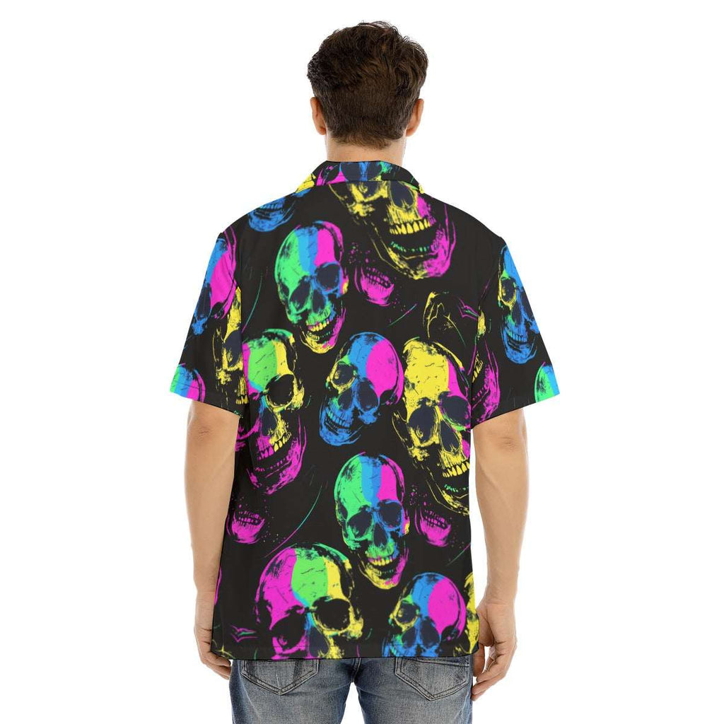 Neon Skulls Gothic Button-Up Shirt - ResirWrecked Costumes