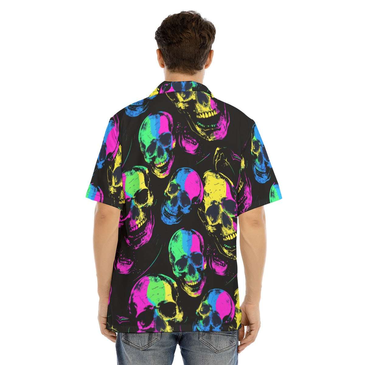 Neon Skulls Gothic Button-Up Shirt - ResirWrecked Costumes