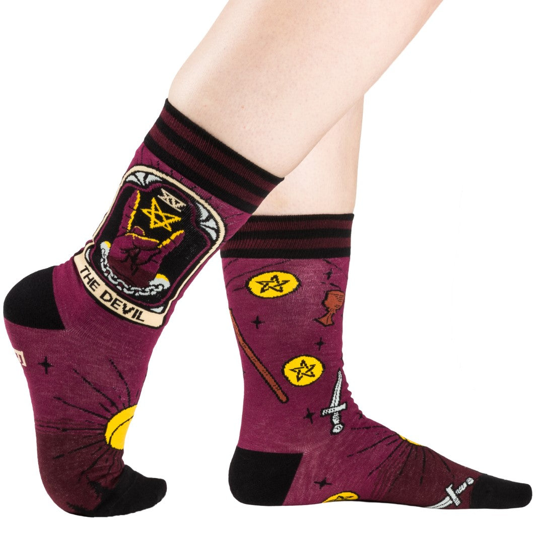 The Devil Tarot Nouveau crew socks.