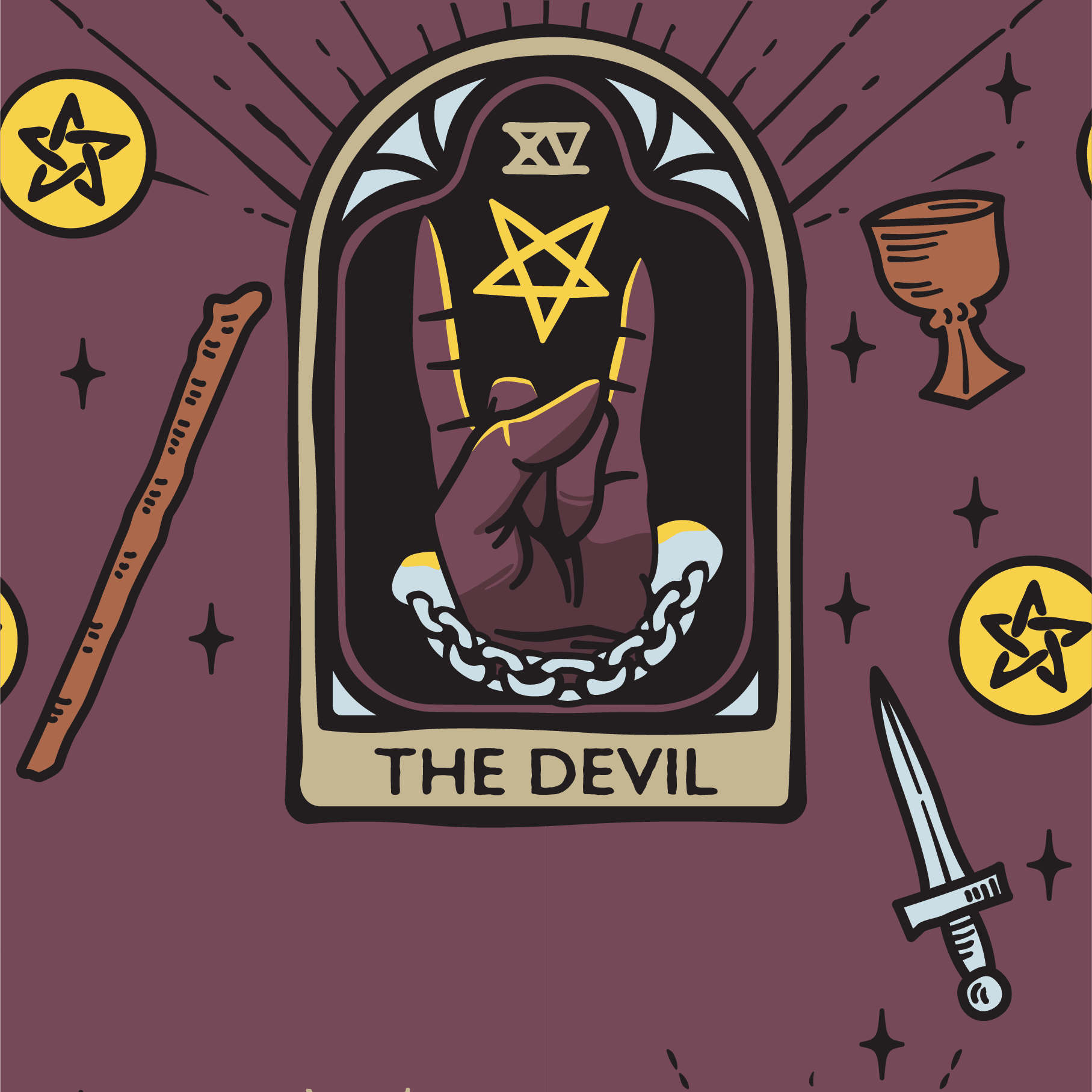 The Devil Tarot Nouveau Crew Socks - ResirWrecked Costumes