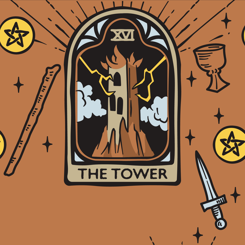 The Tower Tarot Nouveau Crew Socks - ResirWrecked Costumes