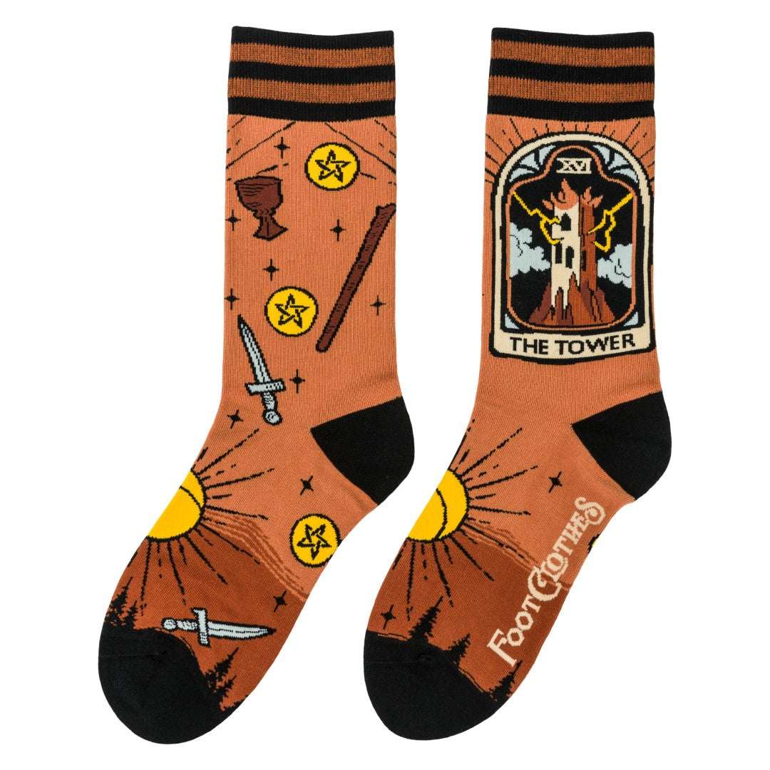The Tower Tarot Nouveau Crew Socks - ResirWrecked Costumes