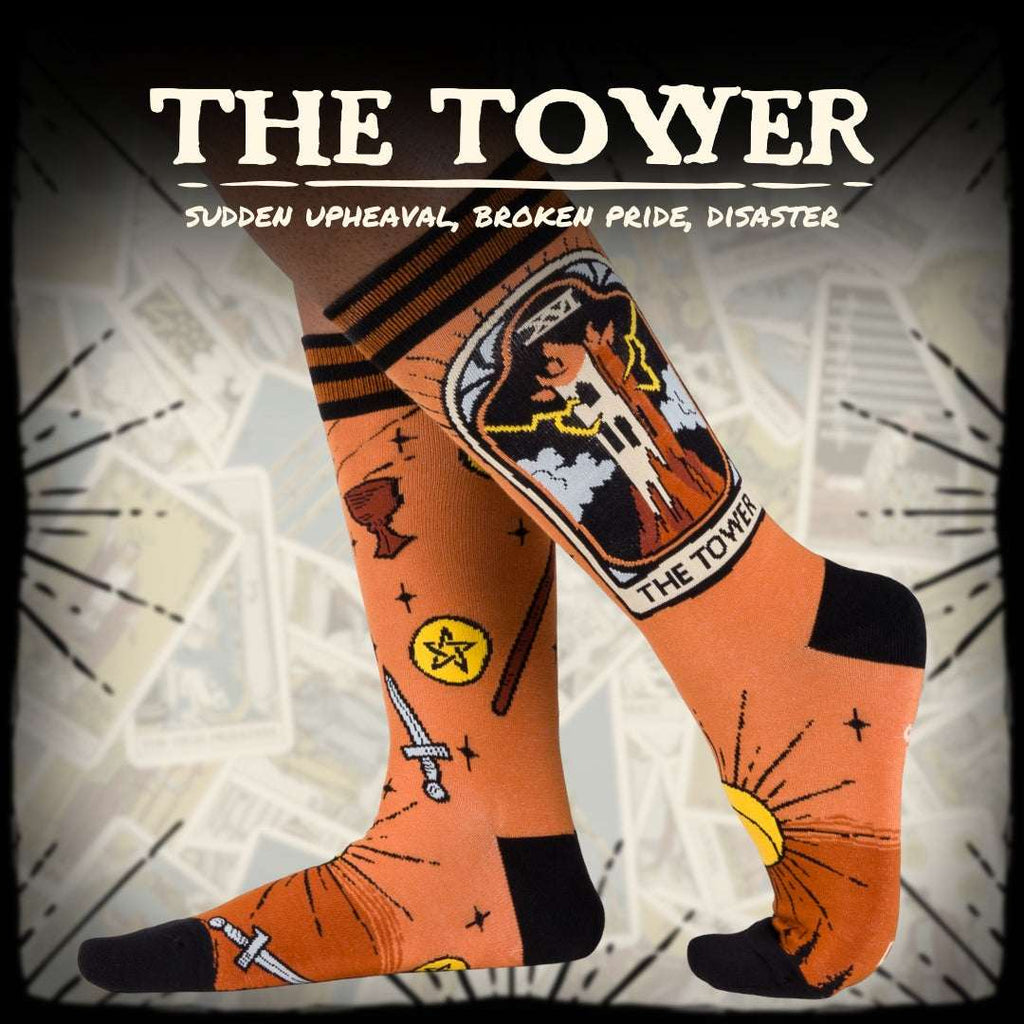 The Tower Tarot Nouveau Crew Socks - ResirWrecked Costumes