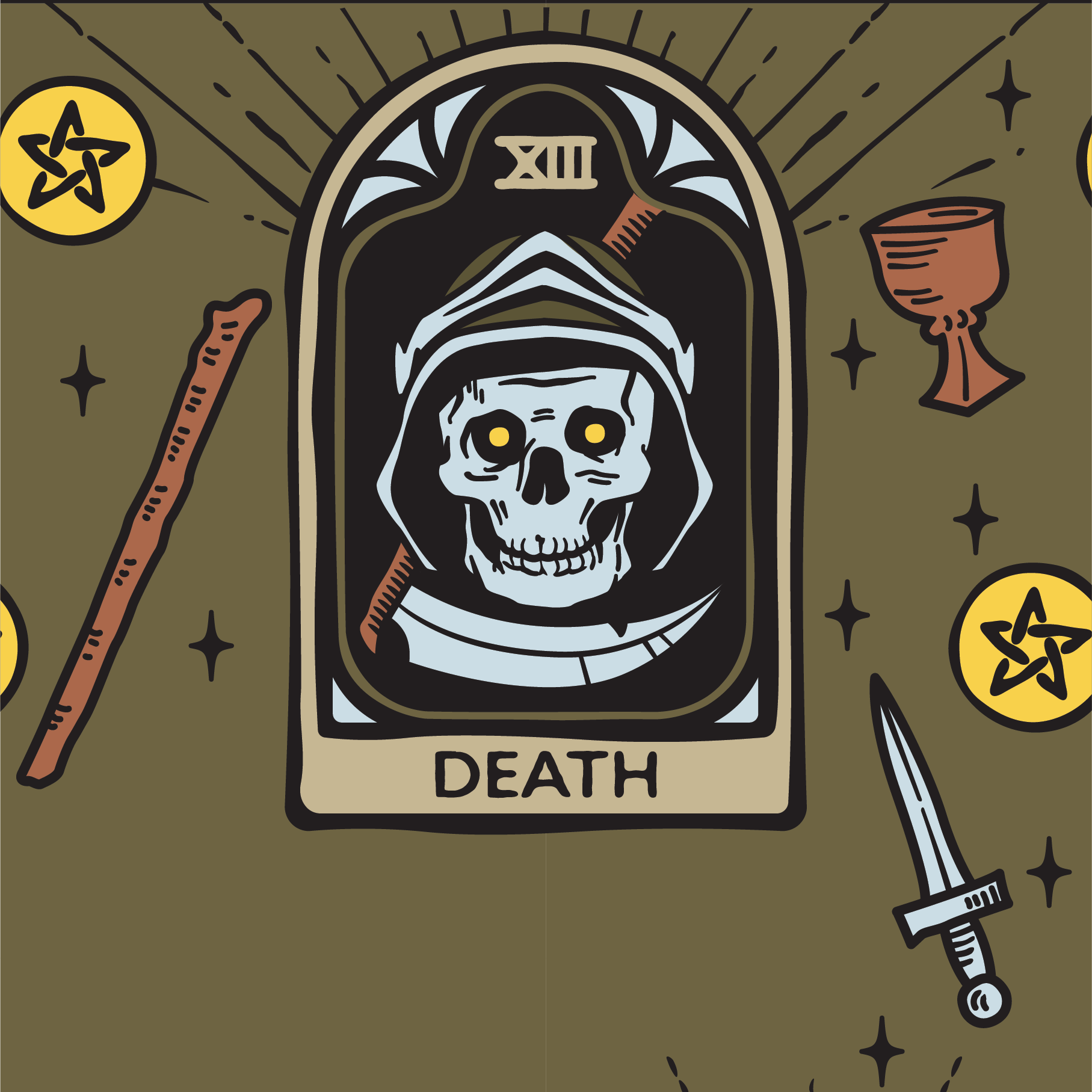 Death Tarot Nouveau Crew Socks - ResirWrecked Costumes