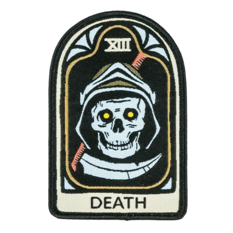 Death Tarot Nouveau iron-on patch.
