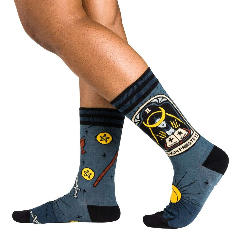 The High Priestess Tarot Nouveau crew socks.