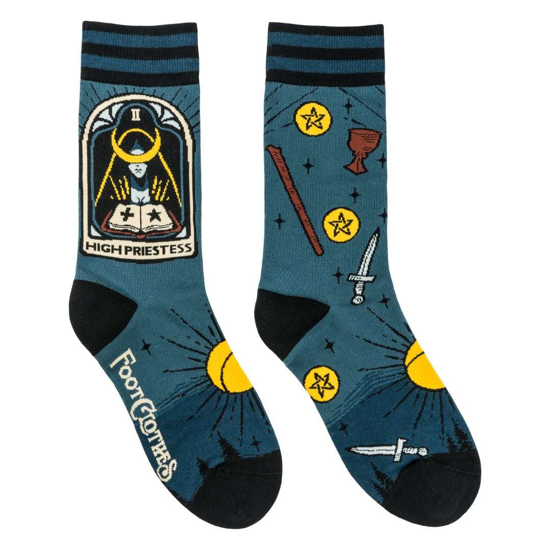 The High Priestess Tarot Nouveau Crew Socks - ResirWrecked Costumes