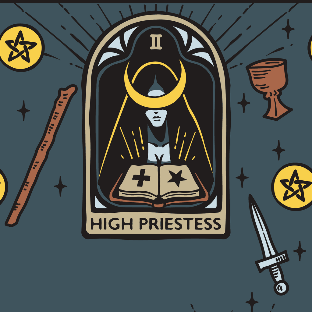 The High Priestess Tarot Nouveau Crew Socks - ResirWrecked Costumes