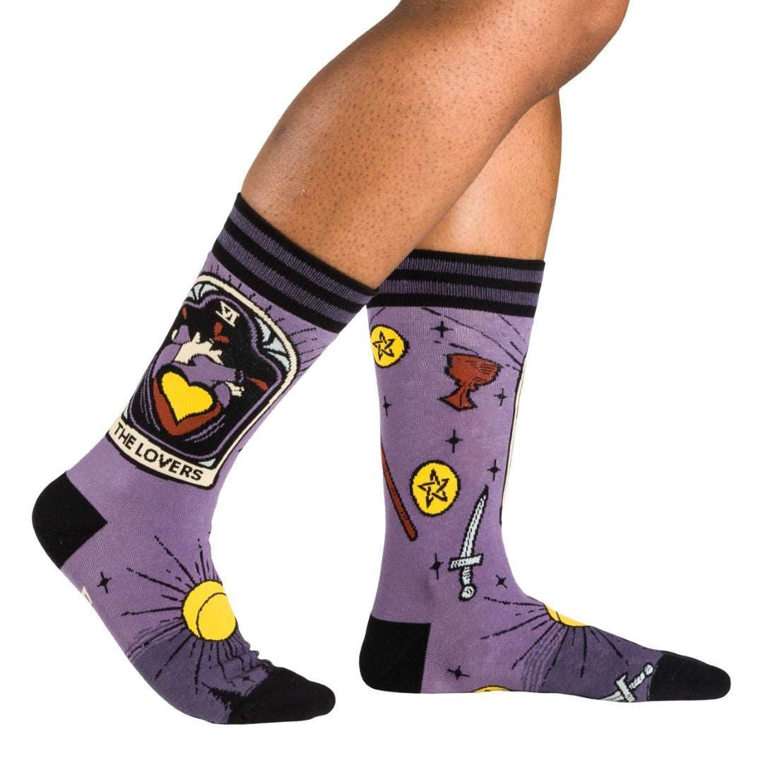 The Lovers Tarot Nouveau crew socks.