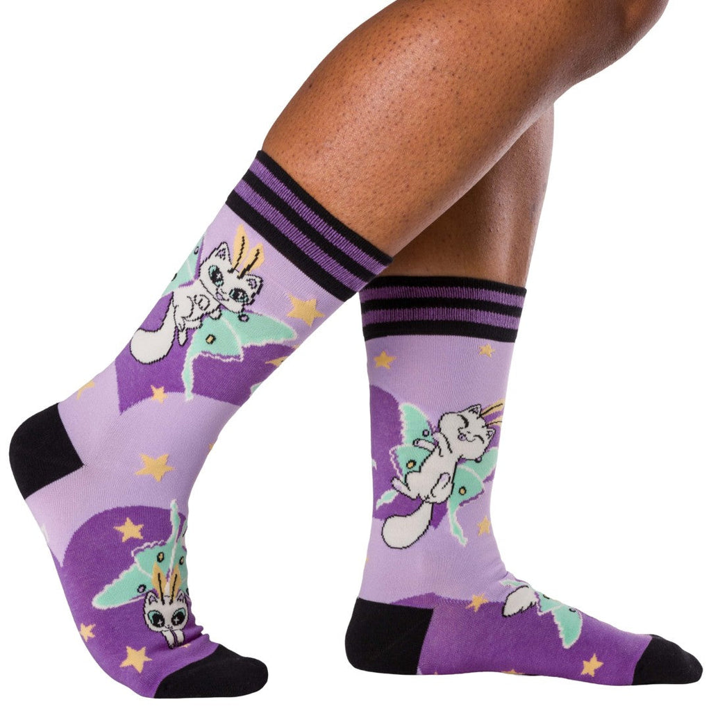 Kitty Moths crew socks.