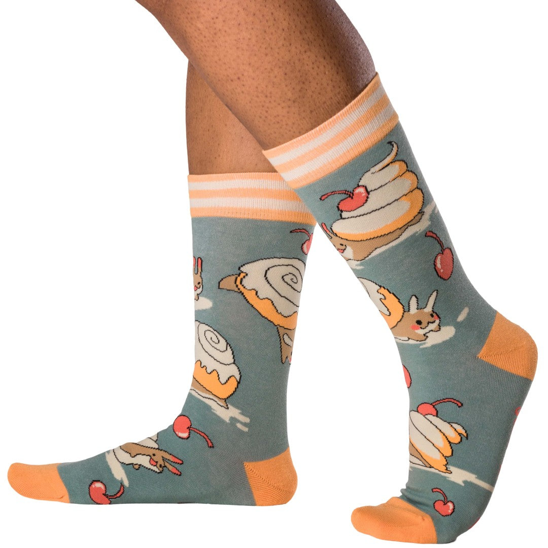 Cinnasnails crew socks.