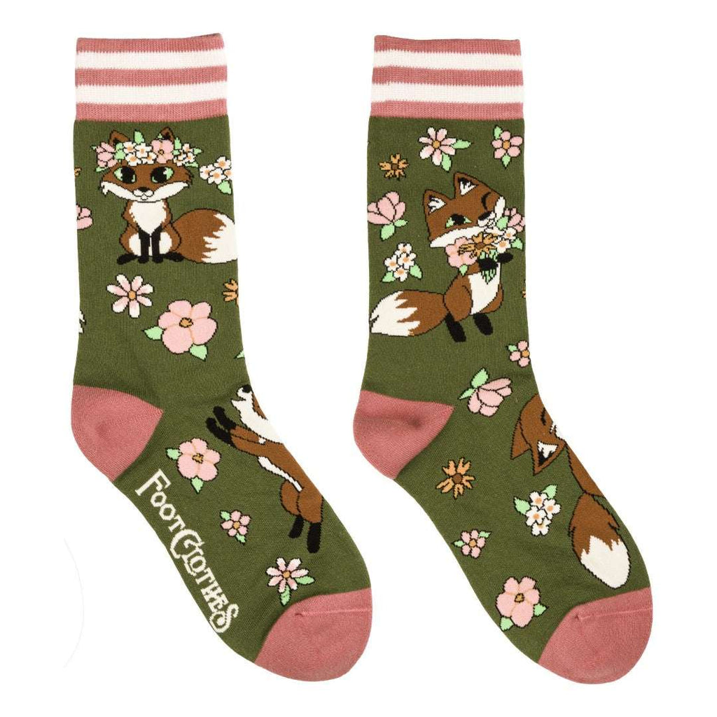 Floral Foxes Crew Socks - ResirWrecked Costumes