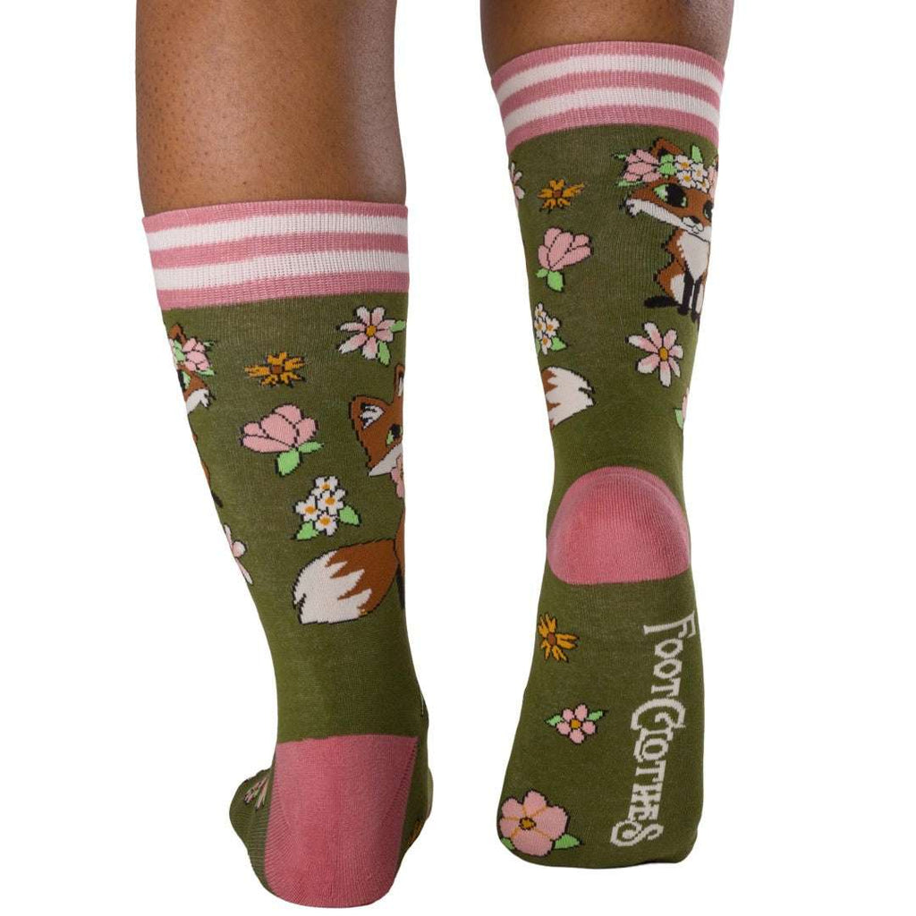 Floral Foxes Crew Socks - ResirWrecked Costumes