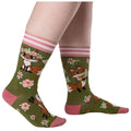 Floral Foxes crew socks.