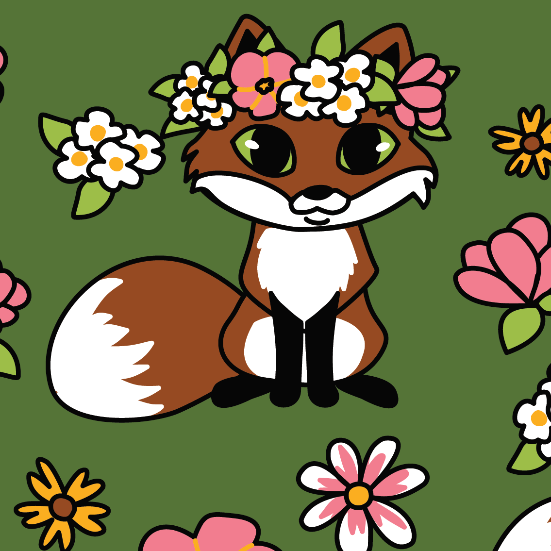 Floral Foxes Crew Socks - ResirWrecked Costumes