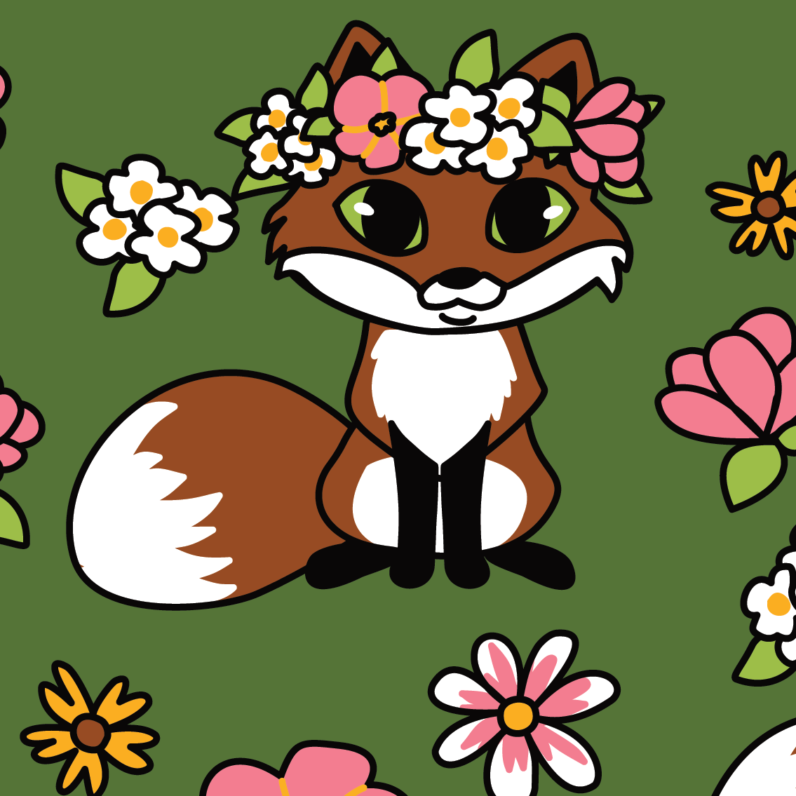 Floral Foxes Crew Socks - ResirWrecked Costumes