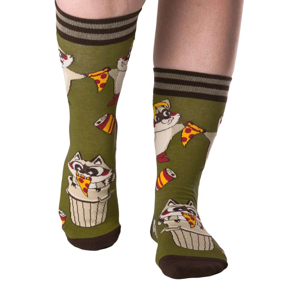 Trash Panda Pizza Party Crew Socks - ResirWrecked Costumes