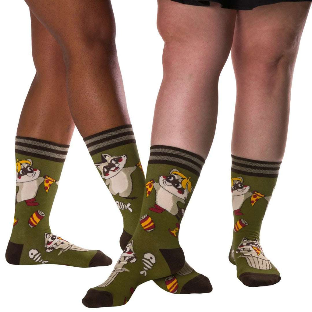 Trash Panda Pizza Party Crew Socks - ResirWrecked Costumes