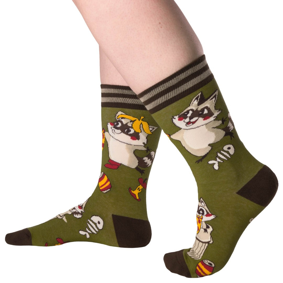 Trash Panda Pizza Party Crew Socks - ResirWrecked Costumes