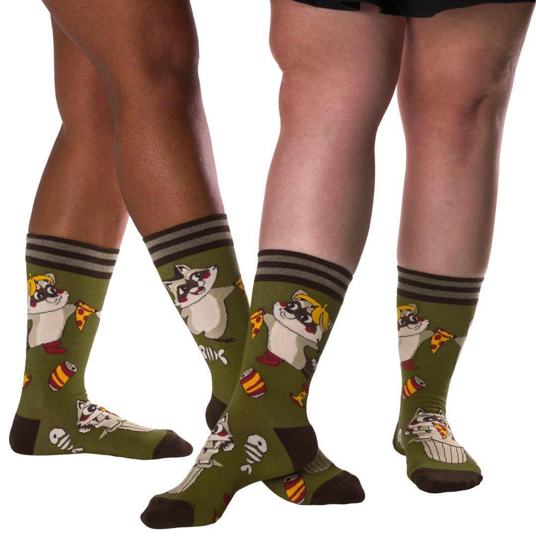 Trash Panda Pizza Party Crew Socks - ResirWrecked Costumes