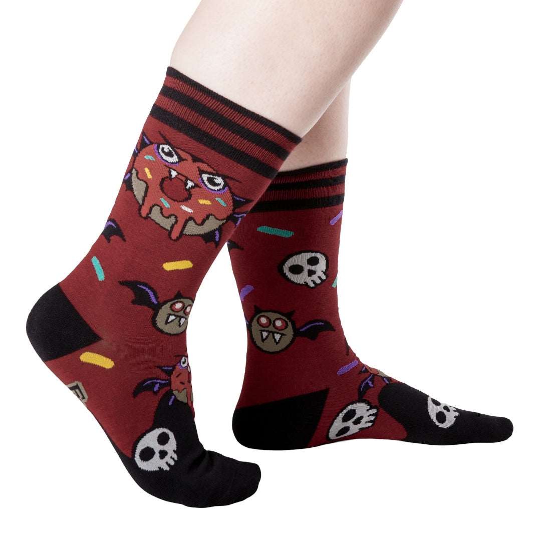 Vampire Donut crew socks.