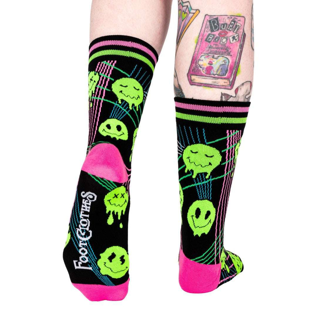 Laser BassFace Melt Supreme UV Reactive Crew Socks - ResirWrecked Costumes