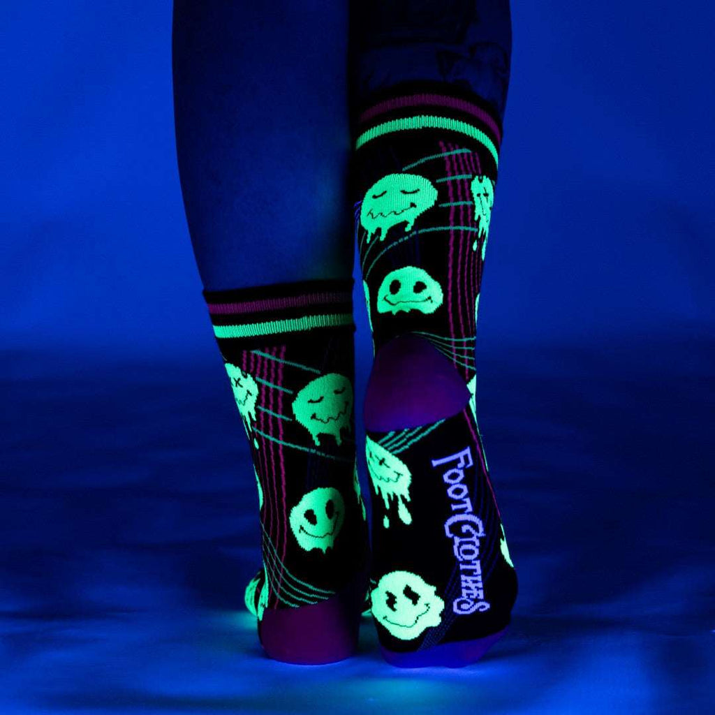 Laser BassFace Melt Supreme UV Reactive Crew Socks - ResirWrecked Costumes