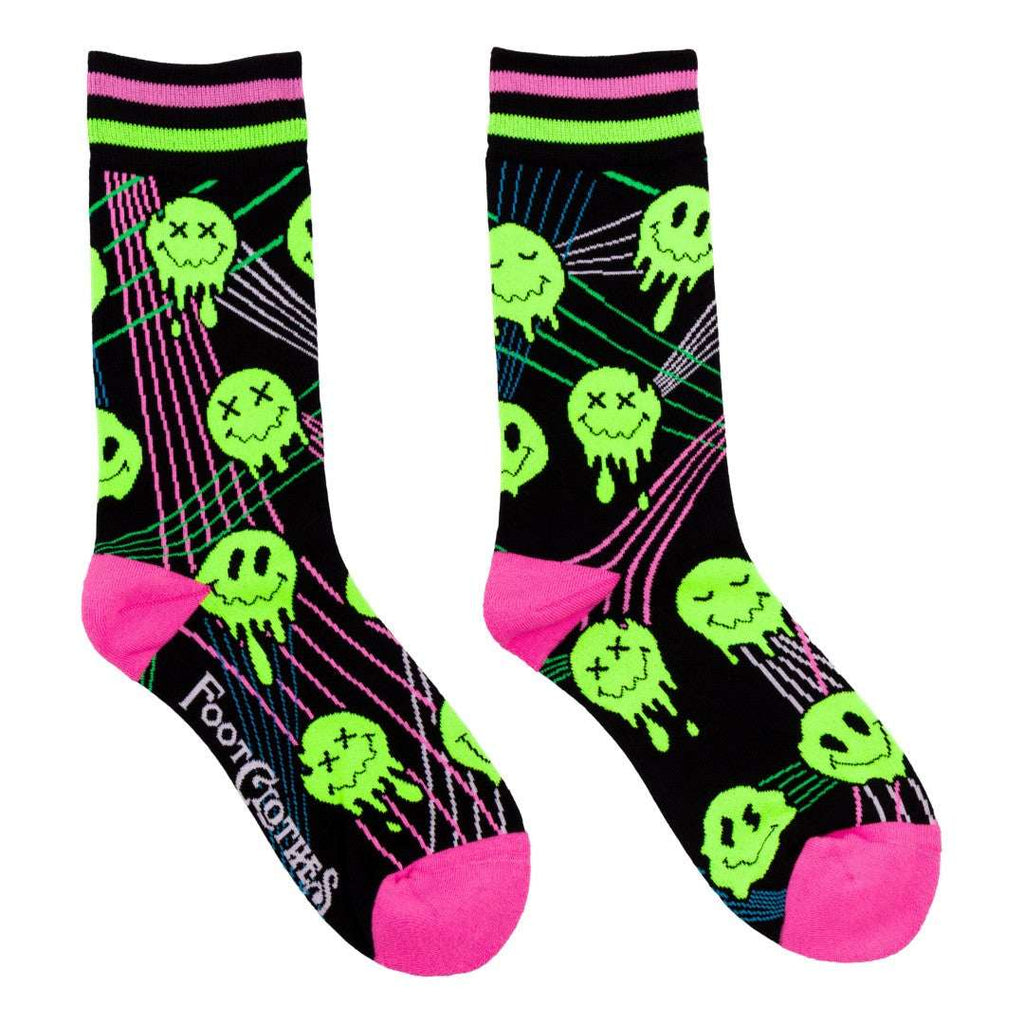 Laser BassFace Melt Supreme UV Reactive Crew Socks - ResirWrecked Costumes