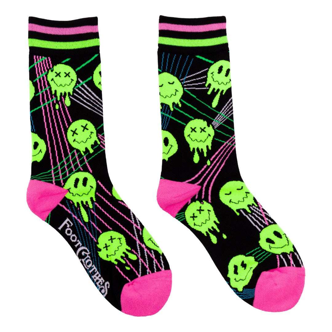 Laser BassFace Melt Supreme UV Reactive Crew Socks - ResirWrecked Costumes