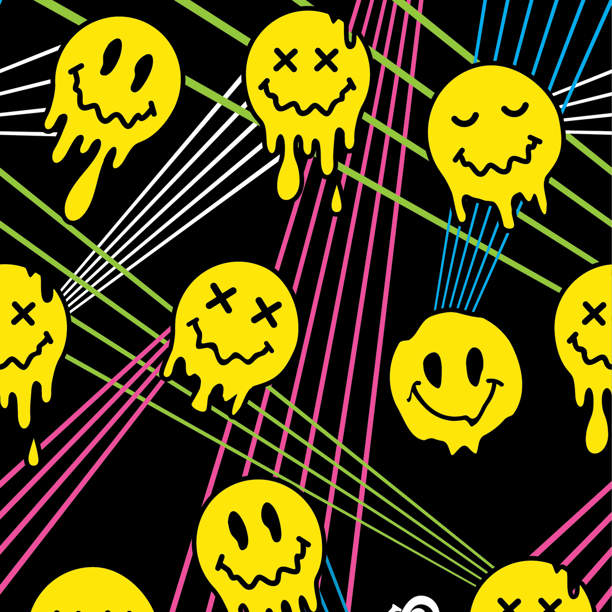 Laser BassFace Melt Supreme UV Reactive Crew Socks - ResirWrecked Costumes