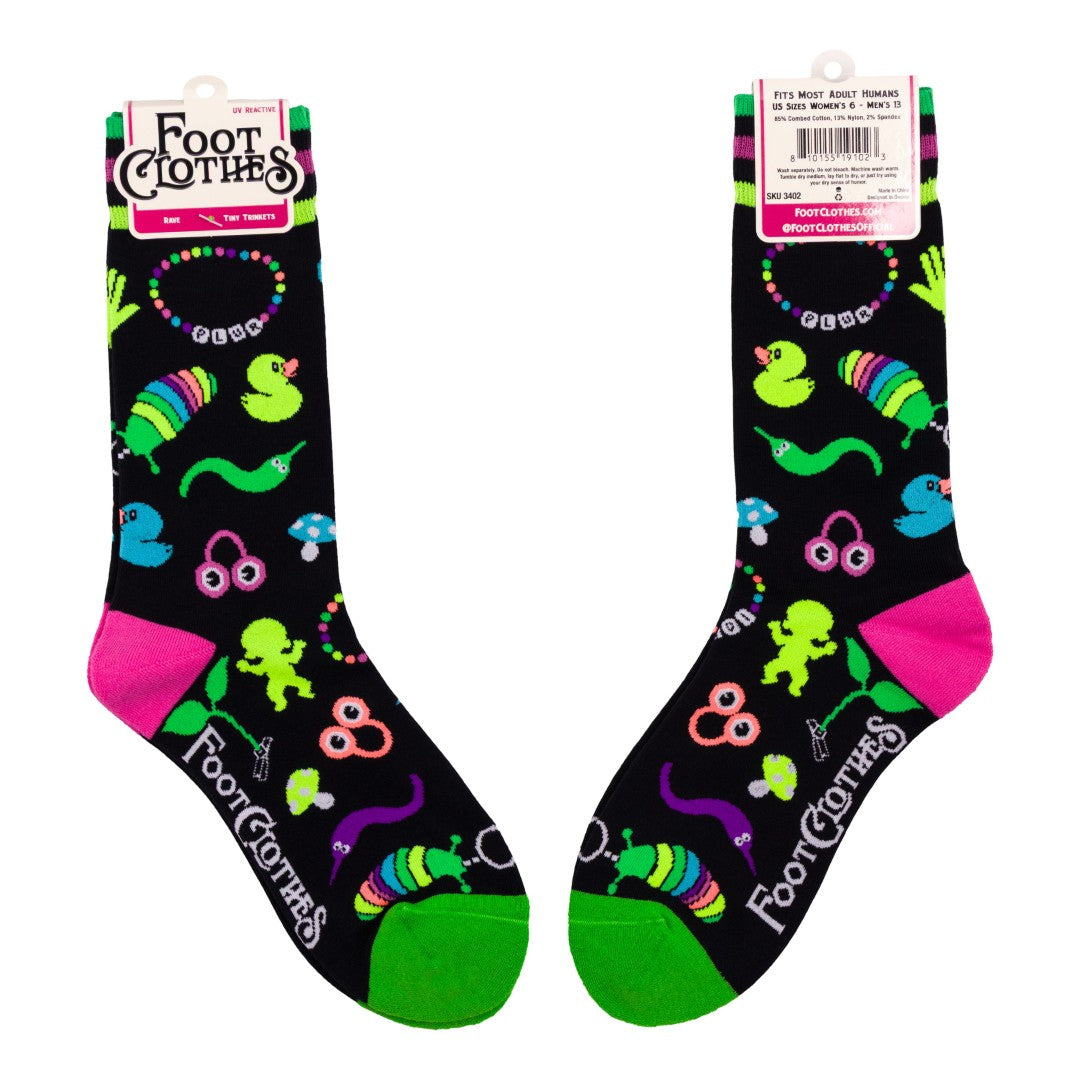 Tiny Trinkets UV Reactive Crew Socks - ResirWrecked Costumes