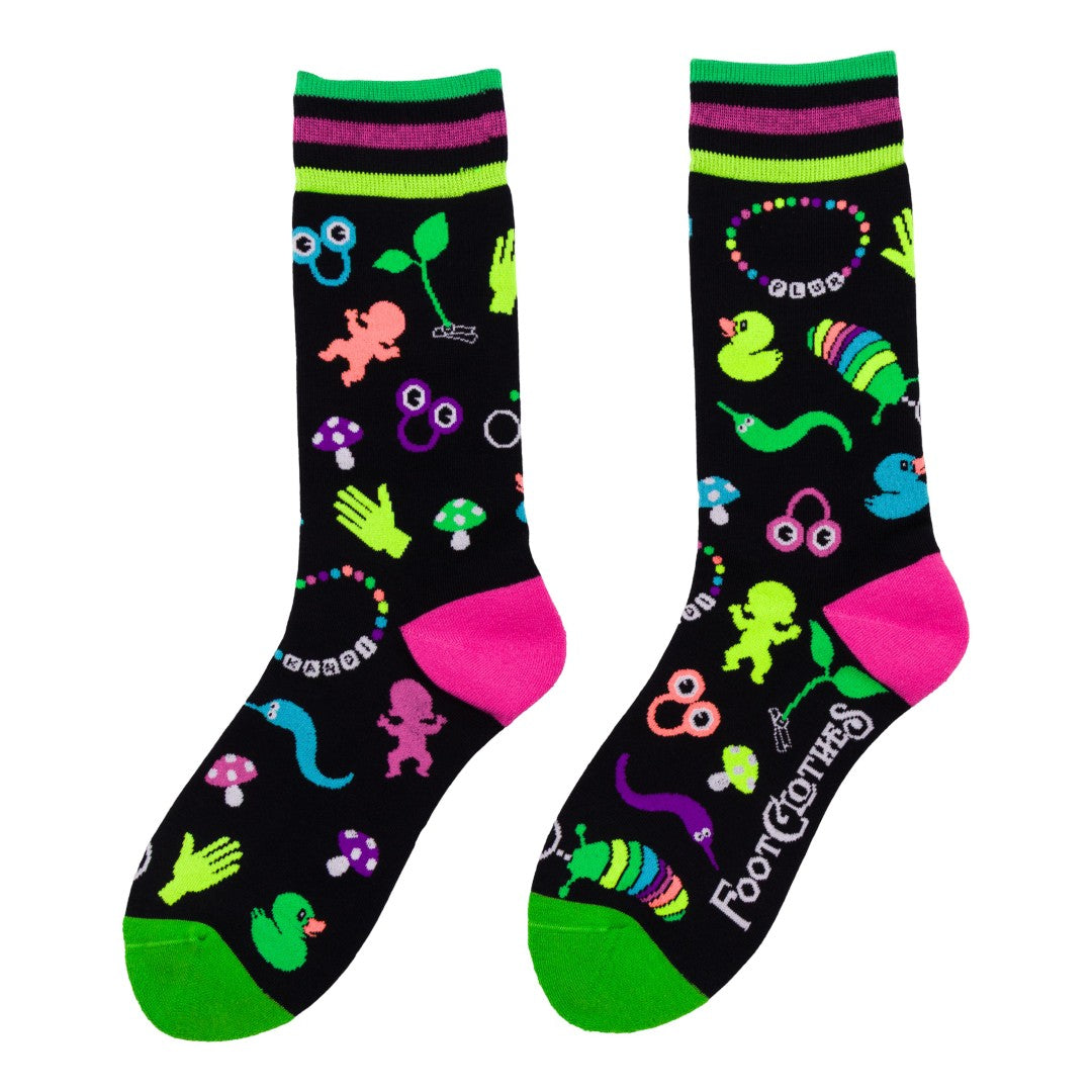 Tiny Trinkets UV Reactive Crew Socks - ResirWrecked Costumes
