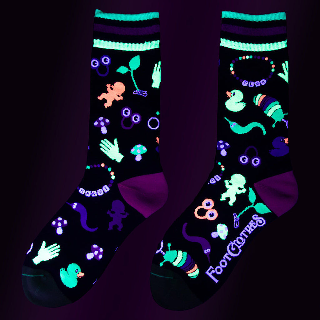 Tiny Trinkets UV Reactive Crew Socks - ResirWrecked Costumes