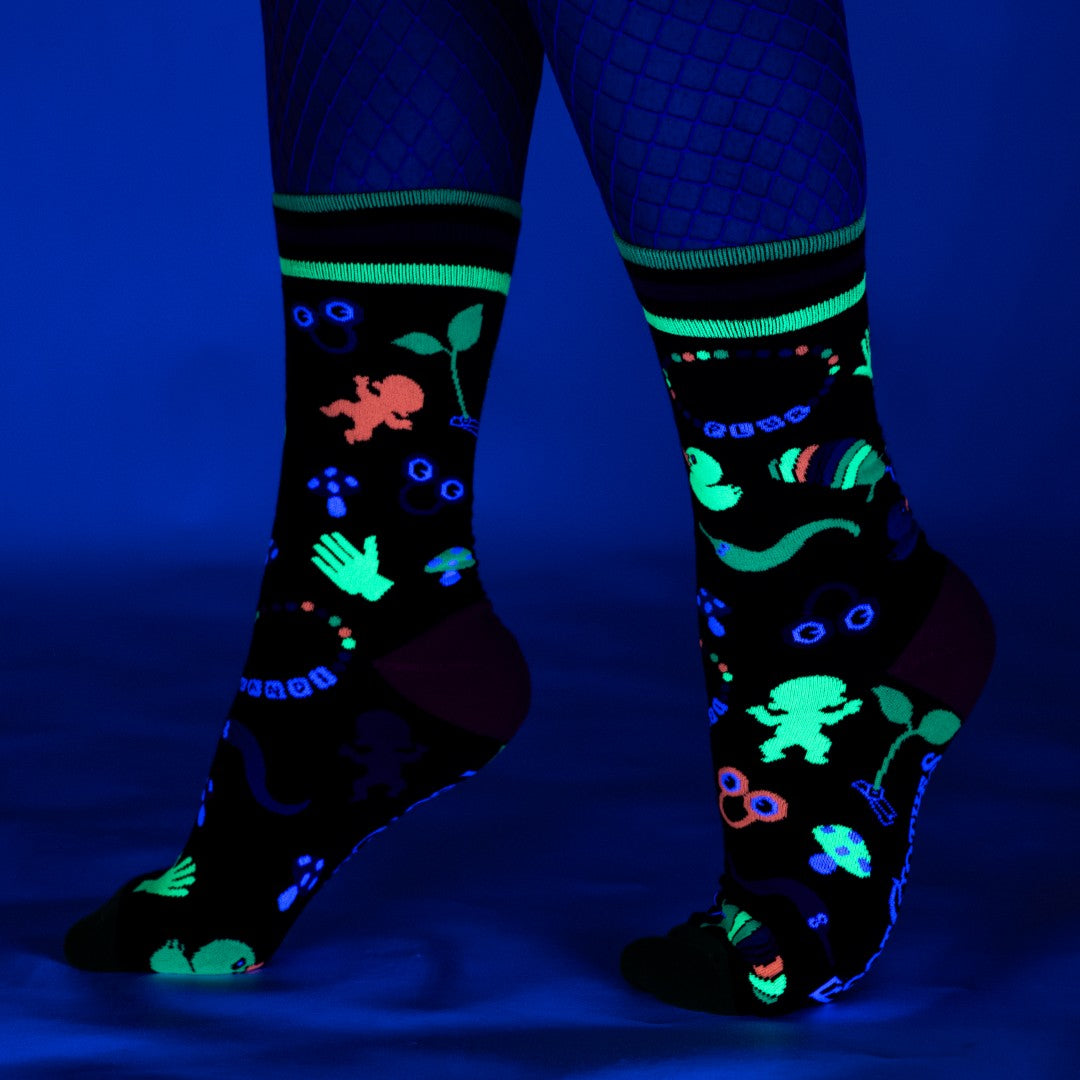 Tiny Trinkets UV Reactive Crew Socks - ResirWrecked Costumes