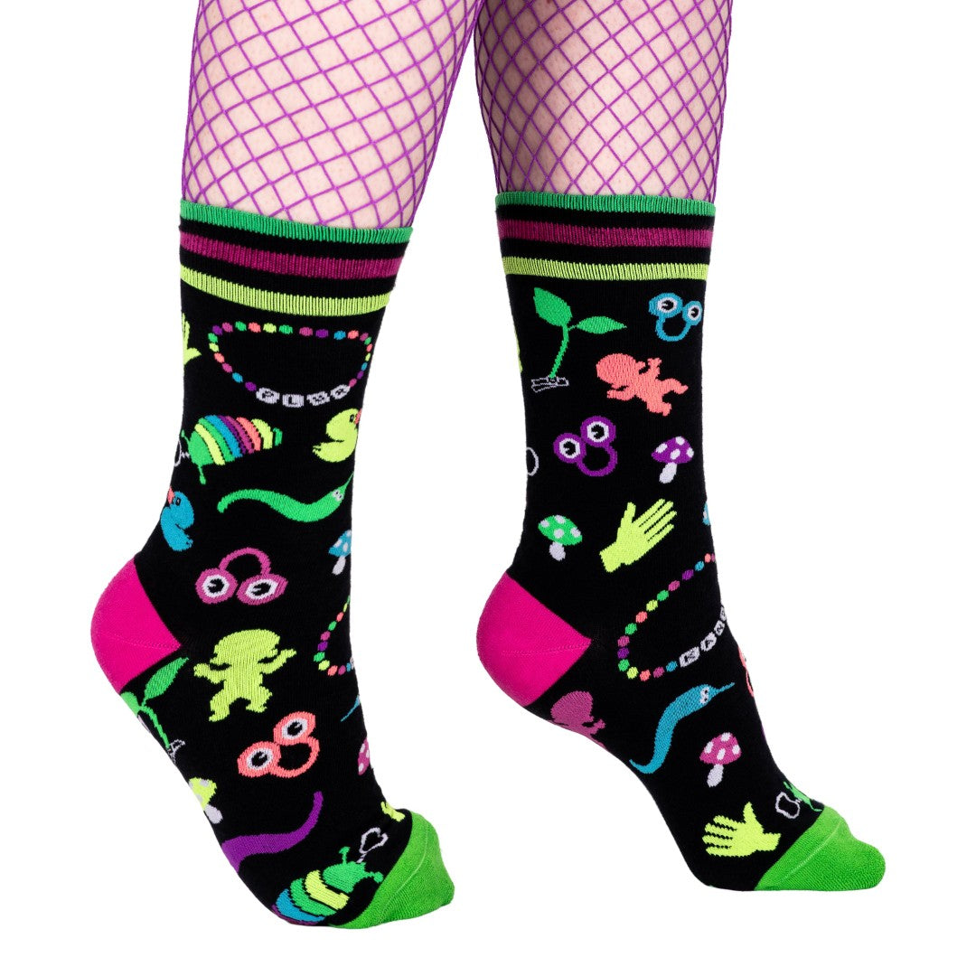 Tiny Trinkets UV Reactive Crew Socks - ResirWrecked Costumes
