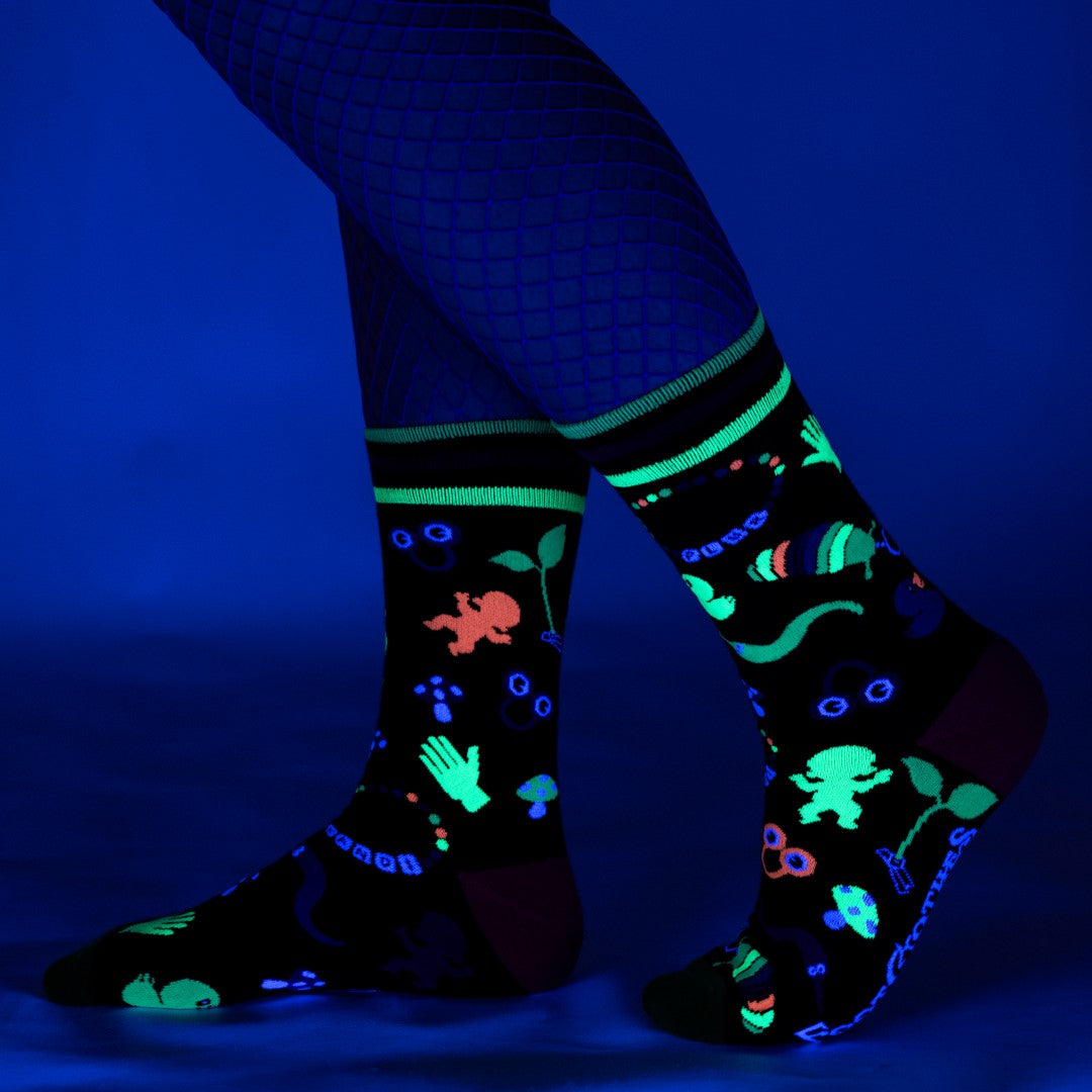 Tiny Trinkets UV Reactive Crew Socks - ResirWrecked Costumes