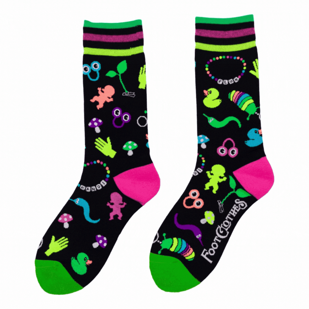 Tiny Trinkets UV Reactive Crew Socks - ResirWrecked Costumes