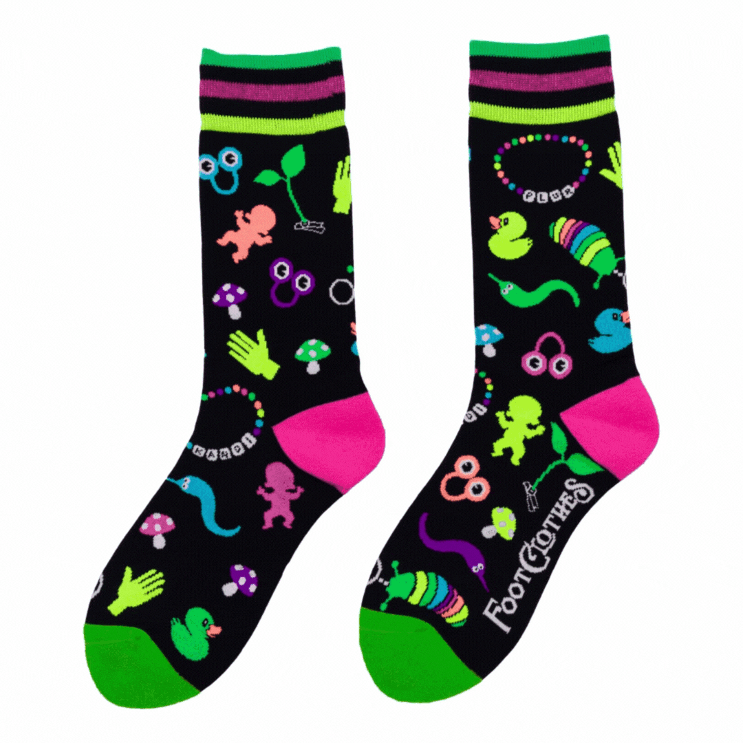 Tiny Trinkets UV Reactive Crew Socks - ResirWrecked Costumes