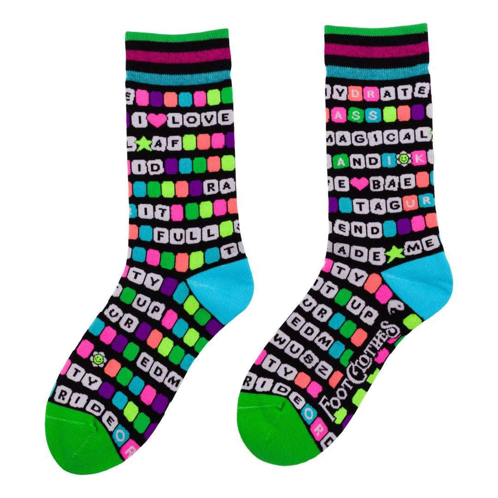 Kandi Land UV Reactive Crew Socks - ResirWrecked Costumes